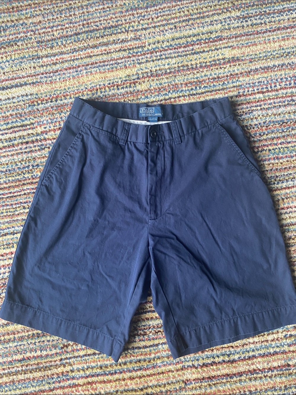 Vintage Polo by Ralph Lauren Navy Blue Men’s Flat-Front Shorts